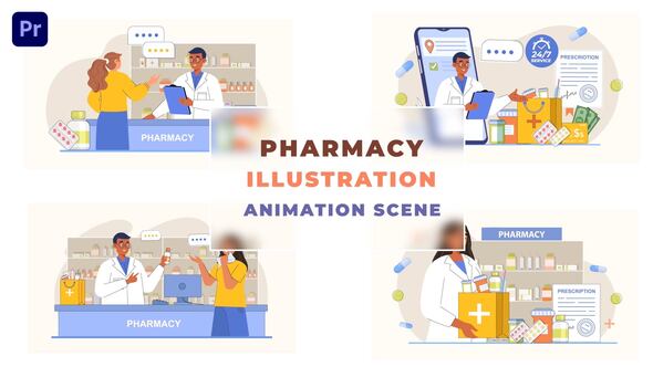 Pharmacy Medical Shop Illustration Animation Scene