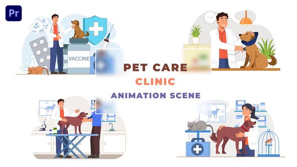 Pet Care Clinic Animation Scene