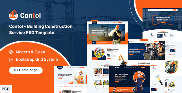 Contol - Building Construction Service PSD Template.