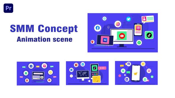 Social Media Marketing Animation Scene