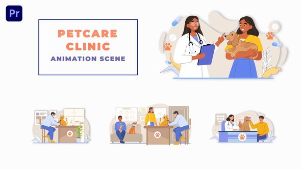 Pet Care Clinic Animation Scene