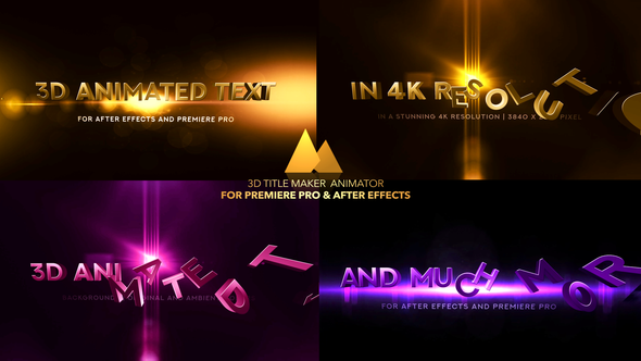 3D Title Maker Animator | 4K | After Effects and Premiere Pro alt