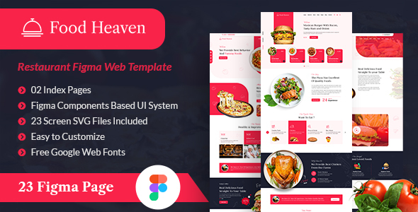 Food Heaven Restaurant Figma Web Template