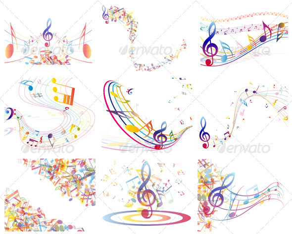 Multicolor  Musical Notes