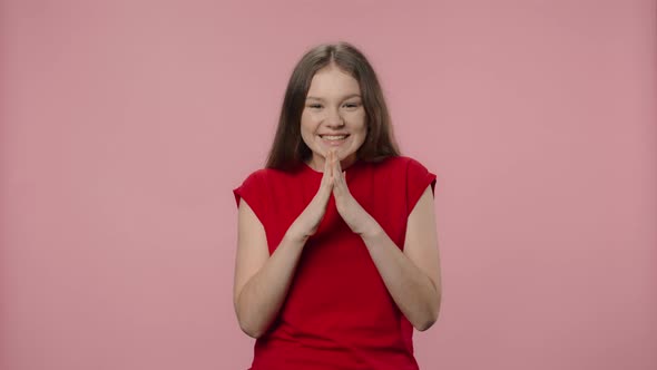 Portrait of Fashion Model Looking at Camera with Excitement Then Celebrating Her Victory Triumph