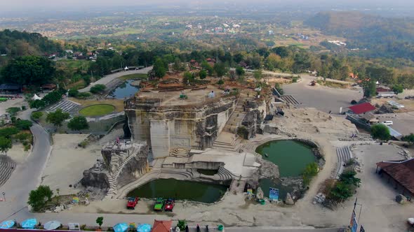 Cultural preserve of closed stone mine Breksi Cliff, Yogyakarta, Indonesia