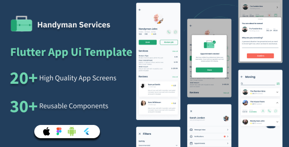 Handyman Services Flutter App Ui Template(Figma Included)