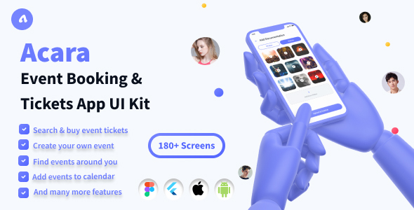 Acara - Event Booking & Tickets   Flutter App Ui Template(Figma Included)