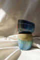 Handmade ceramic cups on the linen fabric - PhotoDune Item for Sale