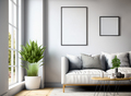 Minimal Frame Mockup with modern minimal bright interior. Frames 4:5 and 1:1 aspect ratio. - PhotoDune Item for Sale