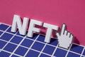 NFT letters symbol 3D text and pixel mouse cursor finger pointer - PhotoDune Item for Sale