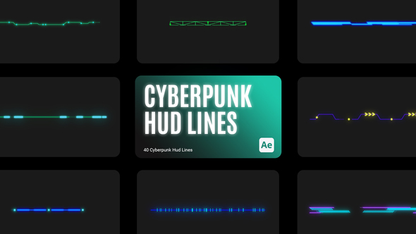 Cyberpunk HUD Lines for After Effects