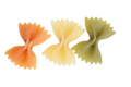 Three samples of different colors of farfalle pasta. - PhotoDune Item for Sale