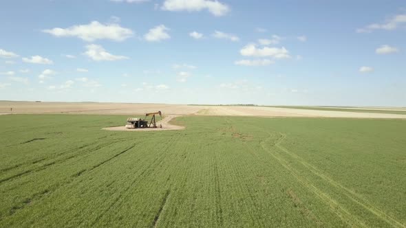 Aerial view of farmlands on Eastern Plains in the Spring.