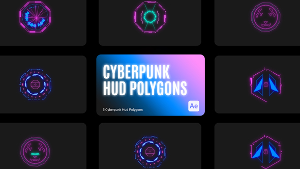 Cyberpunk HUD Polygons for After Effects alt