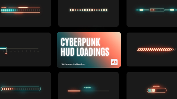 Cyberpunk HUD Loading for After Effects