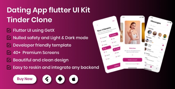 DatingU Dating App - Tinder Clone Flutter App UI Kit