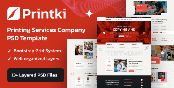 Printki - Printing Services Company PSD Template