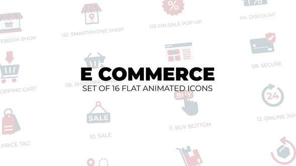 E Commerce - Set of 16 Animation Icons