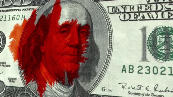 100 Dollar Bill Blood Splat
