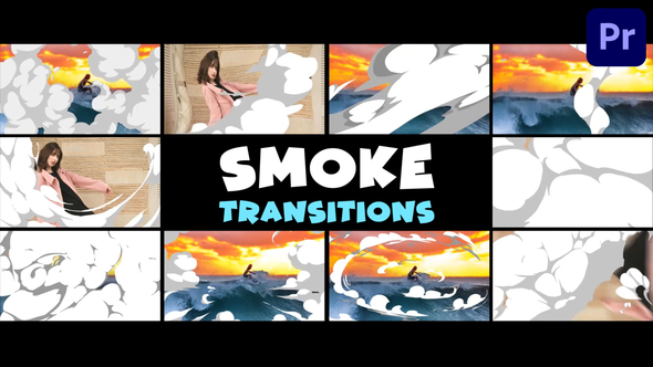 Seamless Cartoon Smoke Transitions | Premiere Pro MOGRT