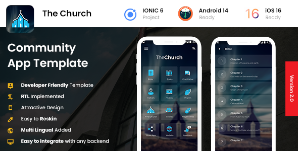 2 App Template| Religious App | Community App| Temple App| Scholar App| The Church