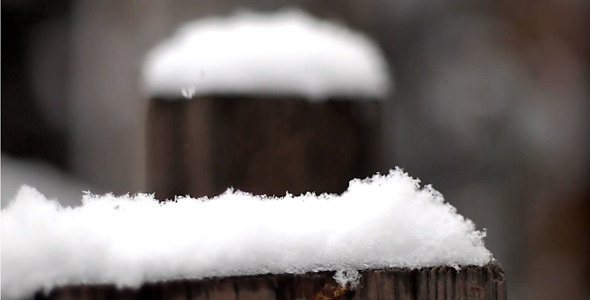 Snow Falls On Wooden Planks 1