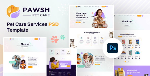 Pawsh | Pet Care Services PSD Template