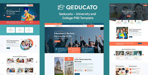 Qeducato - University and College PSD Template