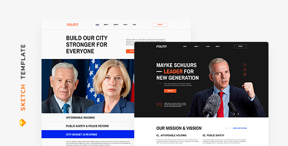 Politit – Political Party Template for Sketch