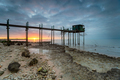 Sunset over fishing carrelets at Marsilly - PhotoDune Item for Sale