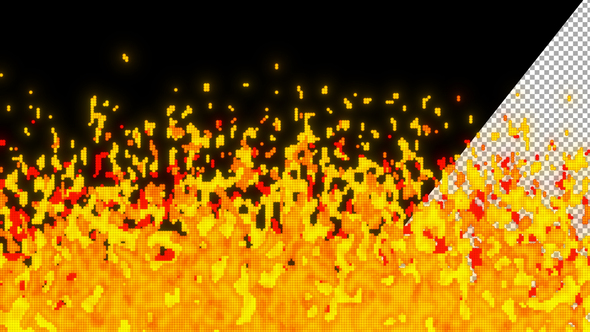 Fire Flame Cartoon 8 bit pixel Retro | Loop Animation alt