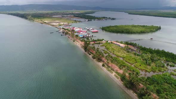 City of Sihanoukville in Cambodia seen from the sky