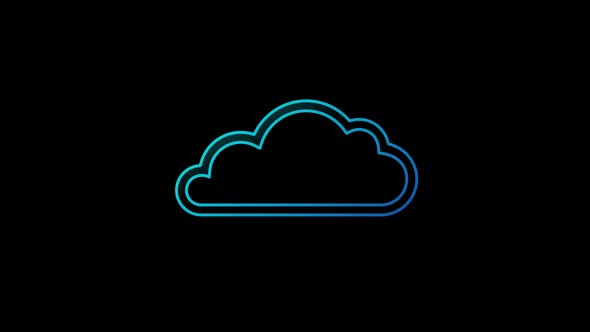 Cloud computing and online storage symbol loop concept alt