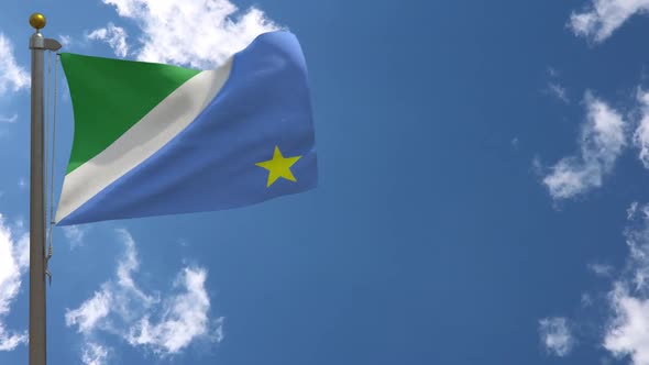 Mato Grosso Do Sul Flag (Brazil) On Flagpole