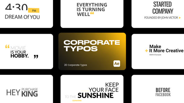 Corporate Typo 01 for After Effects