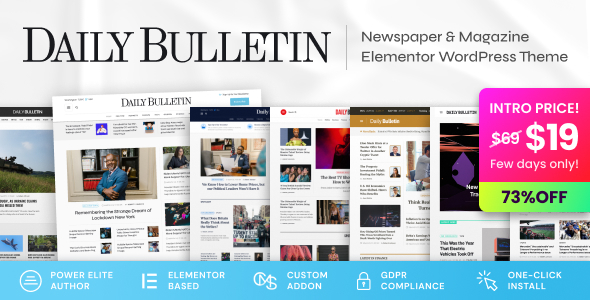 Daily Bulletin - Magazine & Newspaper WordPress Theme 下载