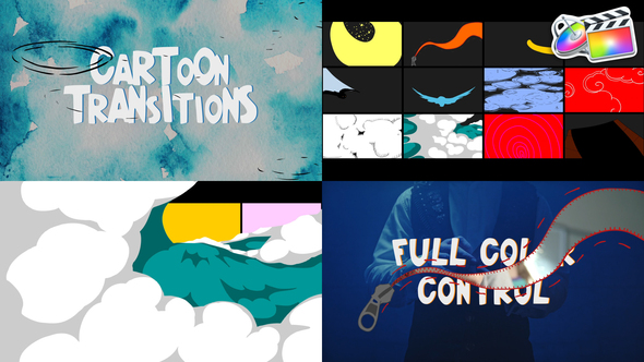 Abstract Cartoon Transitions for FCPX alt