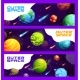 Outer Space Landscape Cartoon Planets and Stars - GraphicRiver Item for Sale