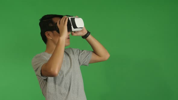 Man Wearing VR Headset