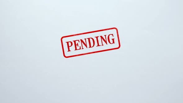 Pending Seal Stamped on Blank Paper Background, Waiting Decision, Patent