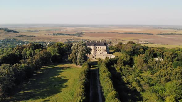 Aerial View of Ancient Castle