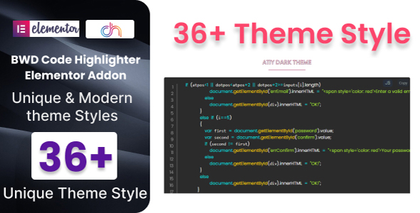 Code Highlighter Addon for Elementor