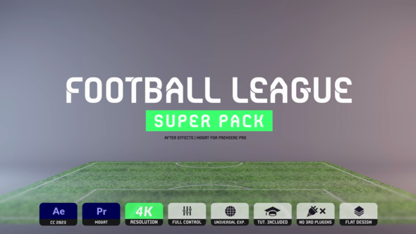 Football League Super Pack After Effects | MOGRT for Premiere Pro files included