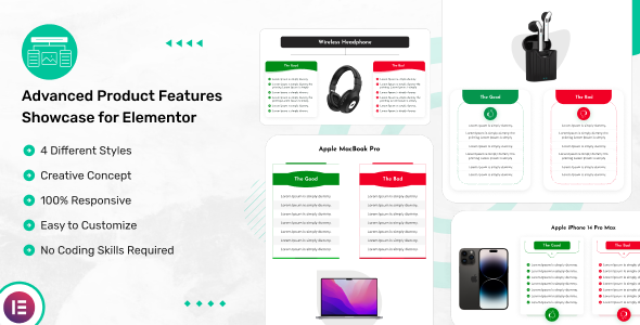 Advanced Product Features Showcase for Elementor