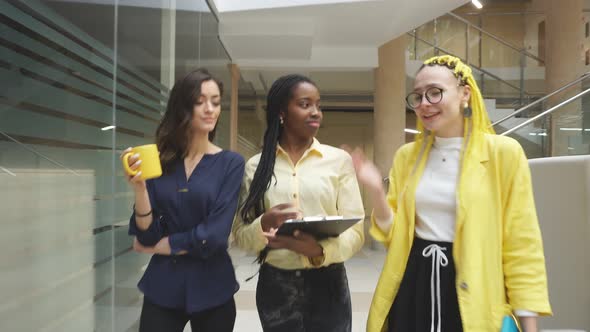 Confident Smiling Afro Businesswomen Holding Notepad