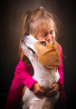 2 yeras old child hugging best friend dog. Happy childhood with pet Beagle. - PhotoDune Item for Sale