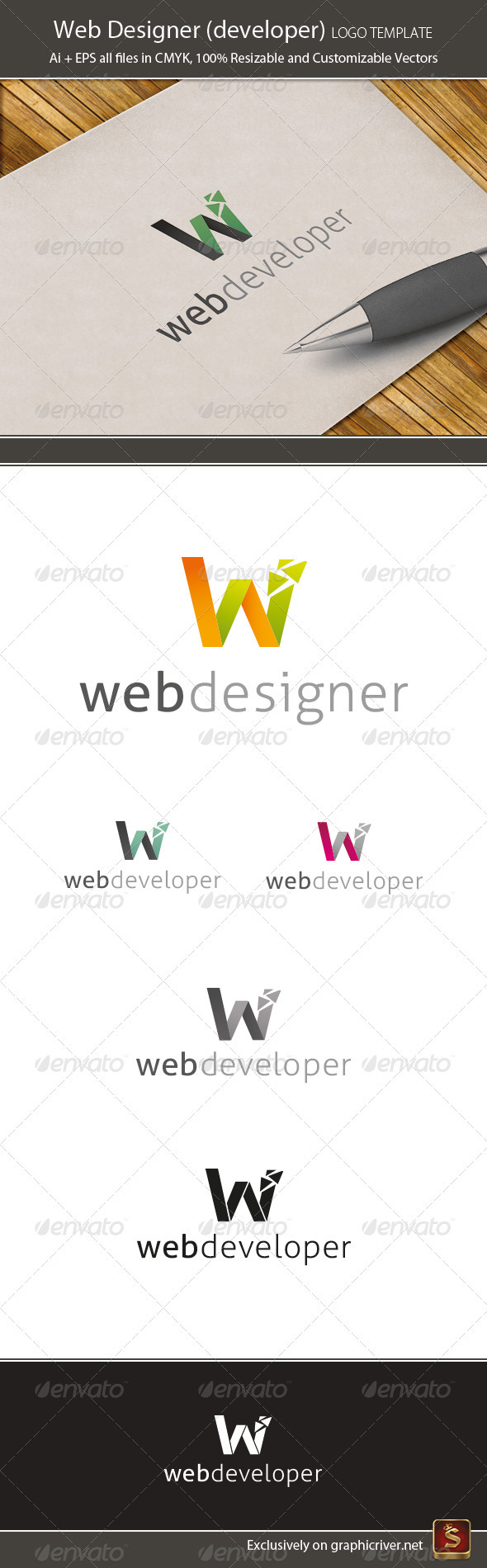Web Designer & Developer Logo Template