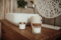 Luxury interior of big bathroom at modern african style with oval bathtub in natural lighting - PhotoDune Item for Sale