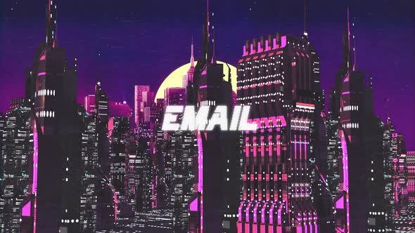 Retro Cyber City Background Email
